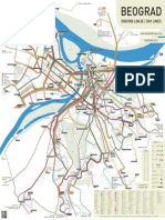 Beograd Dnevne Linije Velika Mapa Map of Belgrade Public Transport Bus Lines