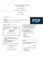 Monthly Test 1 Form 3 English 2012