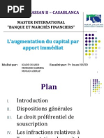 L'augmentation Du Capital Par Apport Immédiat