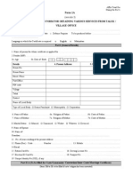 Common Application Form For Obtaining Various Services From Taluk / Village Office