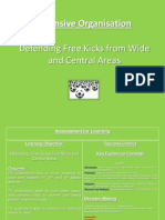 Defending Free Kicks From Wide and Central Areas