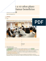 Amplían A 10 Años Plazo para Reclamar Beneficios Laborales PERU 2014