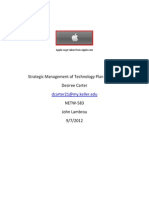 Strategic Management of Technology Plan For Apple