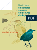 Diccionario de Nombre Vulgar de Aves