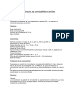 Determinacion de Formaldehido en Textiles