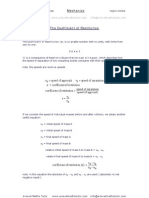 The Coefficent of Restitution, Momentum & Impulse, Mechanics Revision Notes From A-Level Maths Tutor