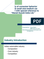 A Study of Consumer Behavior Towards Small and Medium Car Segment With Special Reference To "Maruti Suzuki India LTD."