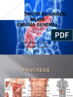 Pancreatitis de Origen Biliar