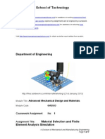 Advanced Mechanical Design and Materials-Material Selection and Finite Element Analysis Simulation