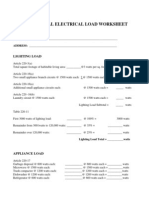 72 - Residential Electrical Load Worksheet