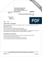 Additional Mathematics 2002 November Paper 2