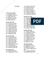 Listado Completo de Los Papas de La Santa Iglesia