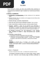 Definicion de Acta y Certificacion de Documentos