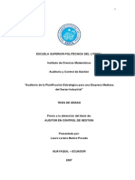 Tesis Auditoría de La Planificación Estratégica para Una Emp