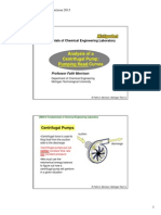 Analysis of A Centrifugal Pump: Pumping Head Curves: CM3215 Fundamentals of Chemical Engineering Laboratory