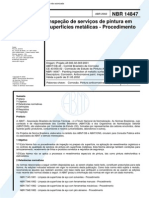 NBR 14847 - 2002 - Inspecao de Servicos de Pintura em Superficies Metalicas - Procedimento