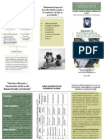 Triptico Indicadores Nacionales e Internacionales Del Desarrollo Humano Asociados A La Educacion