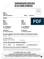 Fiche Renseignements