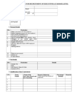 Affix Self Attested Latest Colour Photograph: Application Format For Recruitment of Executives at E6/E4/E2 Level