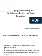 Developing, Monitoring and Maintaining Productive Pupil Behaviour