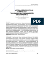 El Desarrollo de La Identidad Corporativa. Función Inherente de La Gestión Comunicacional.