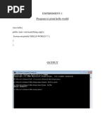 Experiment-1 Program To Print Hello World
