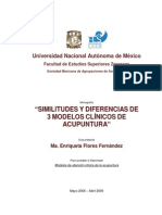 Similitudes y Diferencias de 3 Modelos Clínicos de Acupuntura