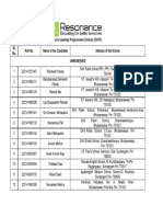 Odisha NTSE Stage-I Result