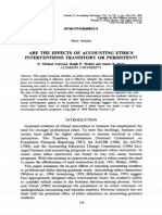 Are The Effects of Accounting Ethics Interventions Transitory or Persistent 1996 Journal of Accounting Education