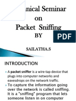 Technical Seminar On Packet Sniffing: Sailatha.S