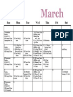 Calendar, March 2014 