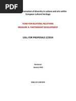 Call For Proposals 2/2014: PA17/RO13 - Promotion of Diversity in Culture and Arts Within European Cultural Heritage