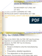 OSH Legislation in Malaysia