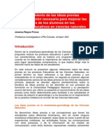 El Reconocimiento de Las Ideas Previas Como Condición Necesaria para Mejorar Las Posibilidades de Los Alumnos en Los Procesos Educativos en Ciencias Naturales