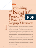 Maximizing The Benefits of Project Work in The Foreign Language Classroom