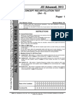 Concept Recapitulation Test II/Advanced/PAPER-1/Question/Question