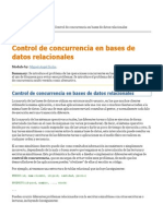 Control de Concurrencia en Bases de Datos Relacionales