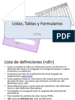 Listas Tablas Formularios