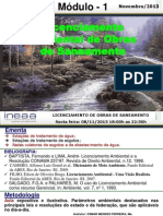 Licenciamento Ambiental de Obras de Saneamento - InEAA - 2013