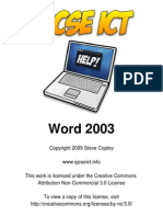 Word 2003 For IGCSE ICT