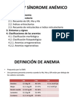 Anemia y Síndrome Anémico