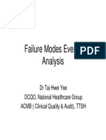 Failure Modes Events Analysis: DR Tai Hwei Yee DCQO, National Healthcare Group ACMB (Clinical Quality & Audit), TTSH