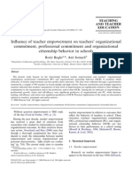 BOGLER & SOMECH (2004) - Influence of Teacher Empowerment On Teachers' Organizational Commitment, Professional Commitment and Organizational Citizenship Behavior in Schools