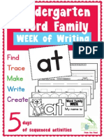 Word Family Week of Writing at Family Kinder Print Able Booklet