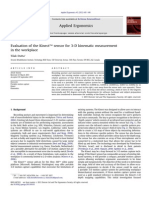 Evaluation of The Kinect™ Sensor For 3-D Kinematic Measurement in The Workplace