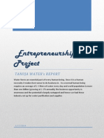 Entrepreneurship Project: Tanuja Water'S Report