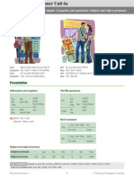 Present Simple 2 (Negative and Questions) : Subject and Object Pronouns