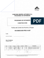 Política de Control de Alcohol y Drogas