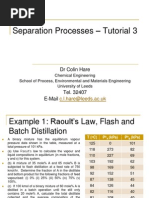 Separation Processes - Tutorial 3: DR Colin Hare