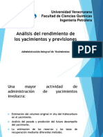 Análisis Del Rendimiento de Los Yacimientos y Previsiones